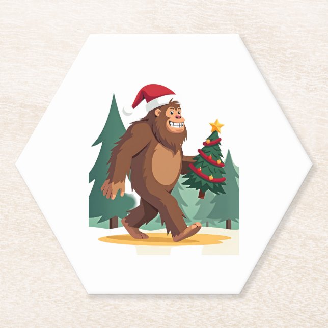 Weihnachtsbaum-Weihnachtsmannmütze (2) Untersetzer (Vorderseite)