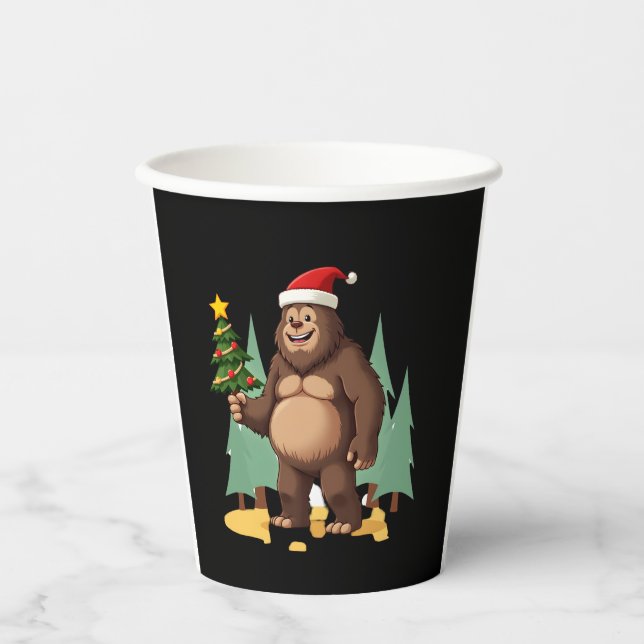 Weihnachtsbaum-Weihnachtsmannmütze (3) Pappbecher (Vorderseite)