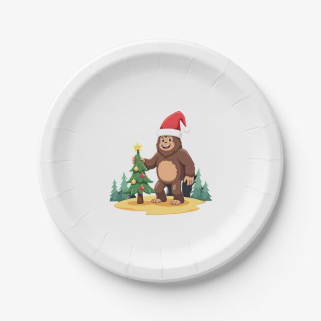 Weihnachtsbaum-Weihnachtsmannmütze (3) Pappteller (Vorderseite)