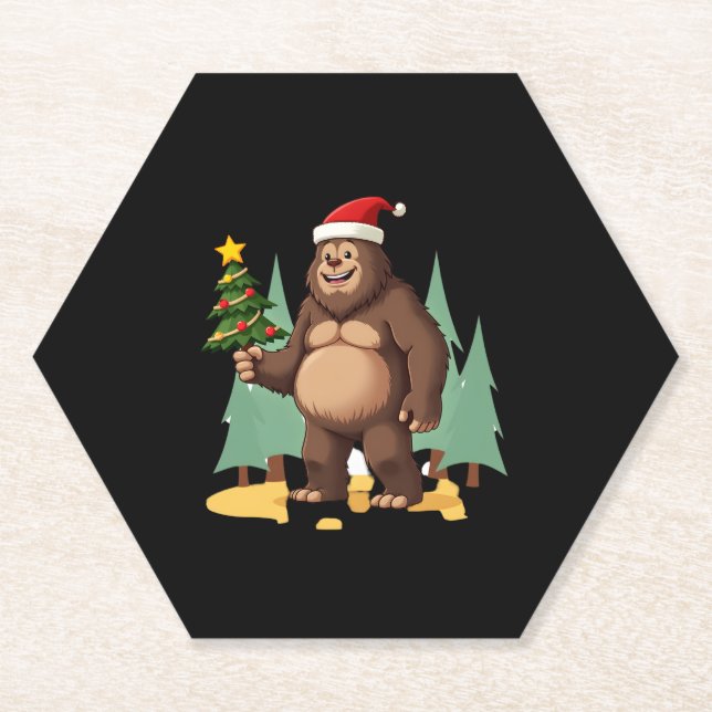 Weihnachtsbaum-Weihnachtsmannmütze (3) Untersetzer (Vorderseite)
