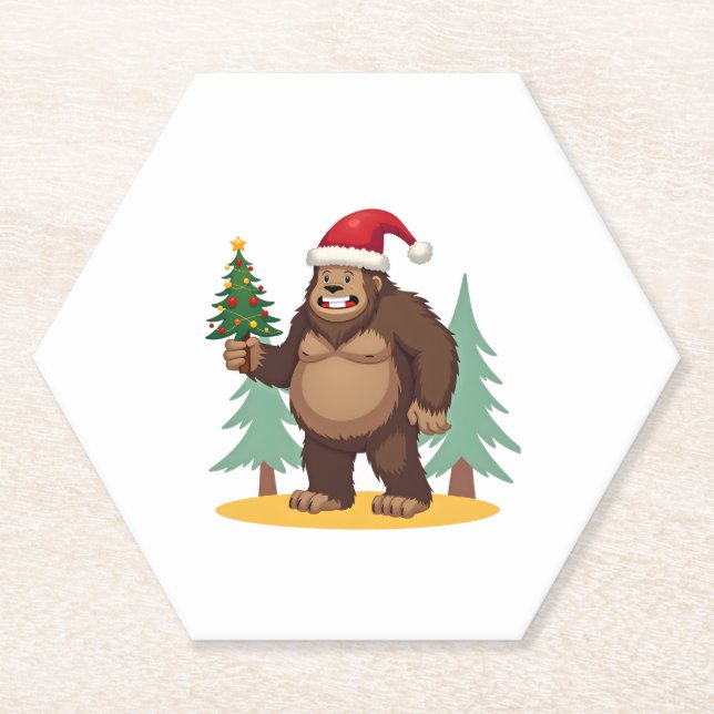 Weihnachtsbaum-Weihnachtsmannmütze (4) Untersetzer (Vorderseite)