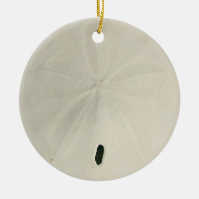 Weihnachtsbaum Weiß Sand Dollar Keramikornament (Vorne)