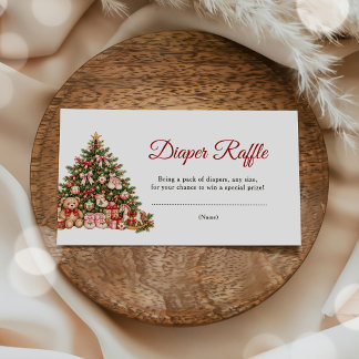 Weihnachtsbaum-Windel-Raffle-Baby-Shower-Einlage Begleitkarte