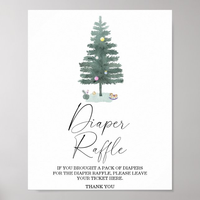 Weihnachtsbaum - Windelverlosung Poster (Vorne)