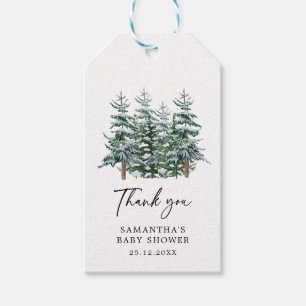 Weihnachtsbaum Winter Baby Dusche Aquarell Geschenkanhänger