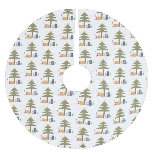 Weihnachtsbaum Winter Familiengeschenke Polyester Weihnachtsbaumdecke (Vorderseite)