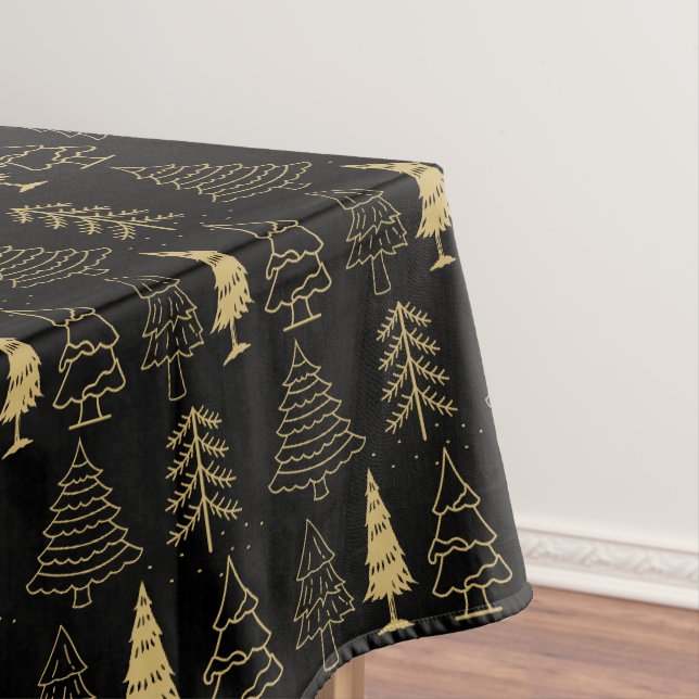 Weihnachtsbaum Winter Minimal Wasserfarbe Elegante Tischdecke (Beispiel)