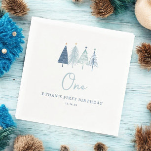 Weihnachtsbaum Winter Onederland Boy 1st Birthda Serviette