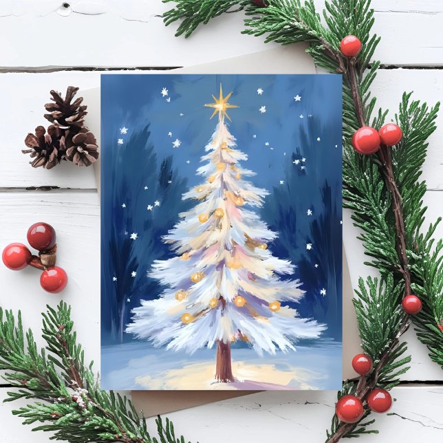 Weihnachtsbaum Winter Schnee Feiertagspostkarte (Von Creator hochgeladen)