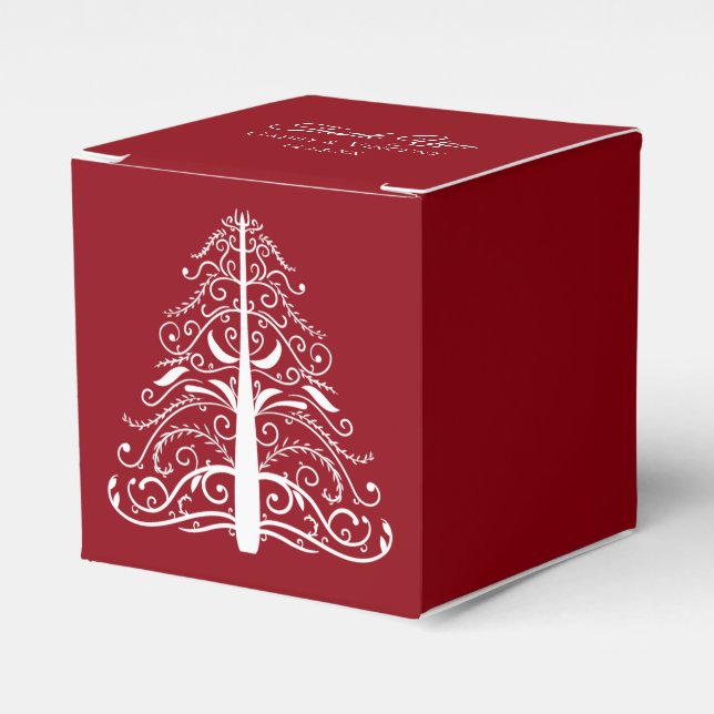 Weihnachtsbaum Winterhochzeit Geschenkschachtel (Vorderseite)