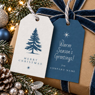 Weihnachtsbaum Wintermotiv Silber Blau ID1336 Geschenkanhänger