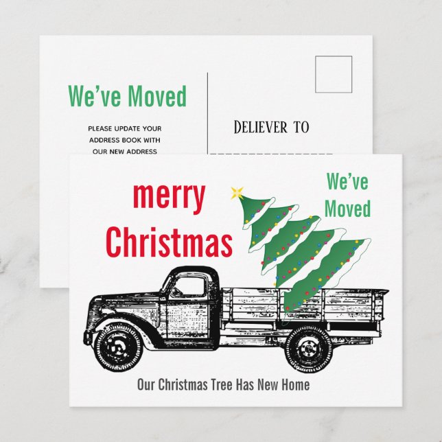 Weihnachtsbaum Wir haben die Ankündigung verschobe Postkarte (Vorne/Hinten)