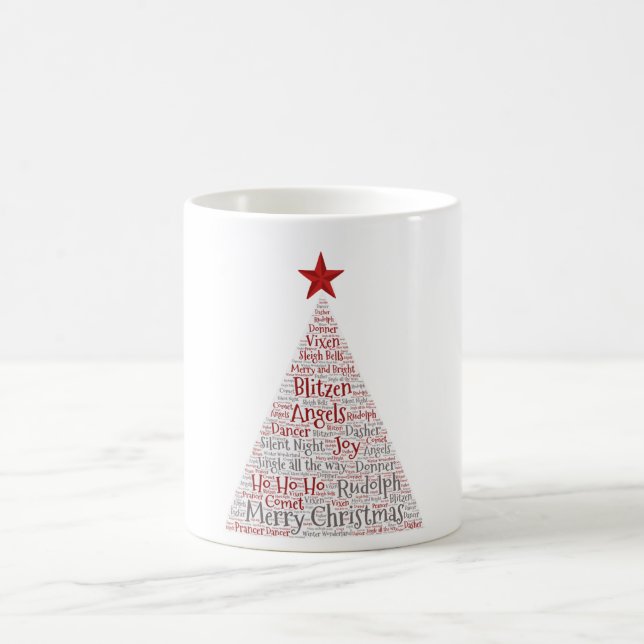 Weihnachtsbaum Word Art mit Red Star Kaffeetasse (Mittel)