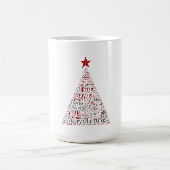 Weihnachtsbaum Word Art mit Red Star Verwandlungstasse (Zentrum)