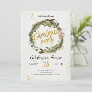 Weihnachtsbaum Wreath Party Feiertag Einladung