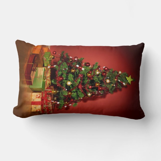 Weihnachtsbaum-Wurfskissenkissen Lendenkissen (Vorderseite)