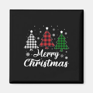 Weihnachtsbaum Xmas Buffalo Kariert Red White Gree Magnet
