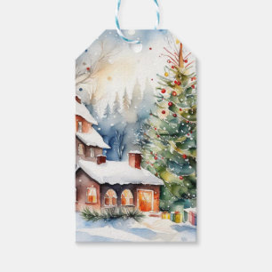 Weihnachtsbaum Xmas Dorf Schnee Pic Geschenkanhänger