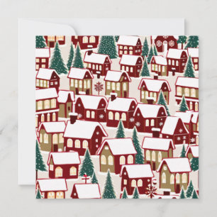 Weihnachtsbaum Xmas Dorf Schnee pic RSVP Karte