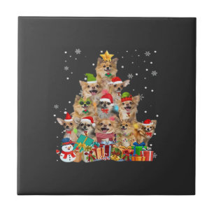 Weihnachtsbaum Xmas Lichter Chihuahua Klassisches Fliese