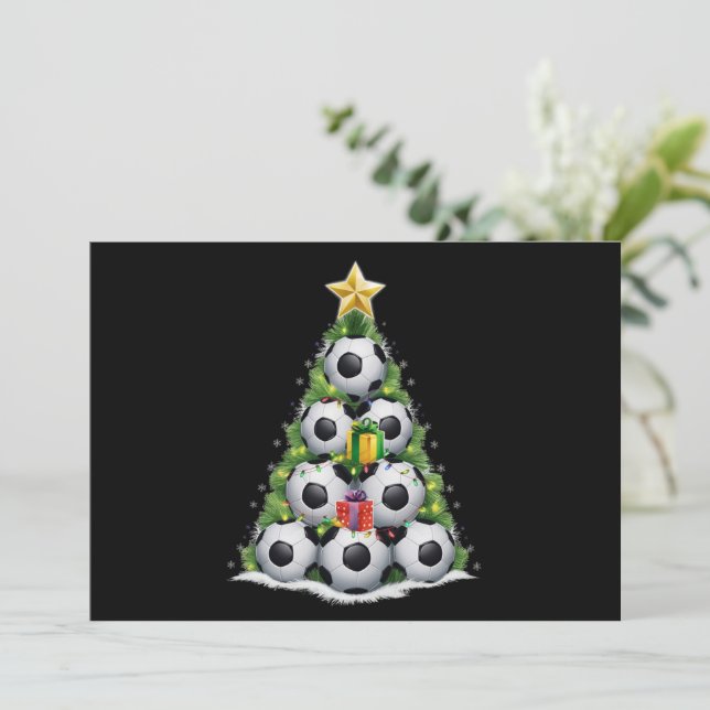 Weihnachtsbaum Xmas Spielerjungen Feiertagskarte (Stehend Vorderseite)