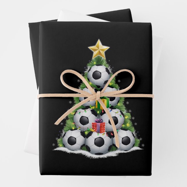 Weihnachtsbaum Xmas Spielerjungen Geschenkpapier Set (Beispiel)