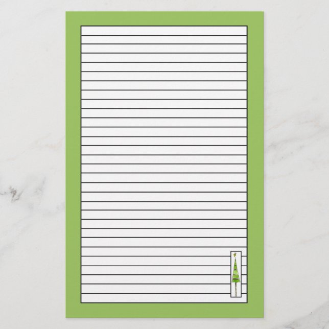 Weihnachtsbaum Zeichnend Limettengrün Briefpapier (Vorderseite)