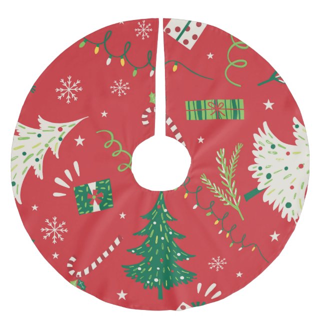 Weihnachtsbaum: Ziergestaltung. Polyester Weihnachtsbaumdecke (Vorderseite)