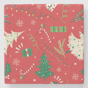 Weihnachtsbaum: Ziergestaltung. Steinuntersetzer