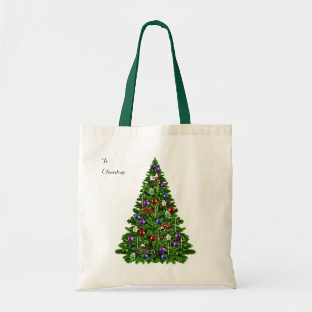 Weihnachtsbaum zu und von den Tasche des Haushalts (Vorne)