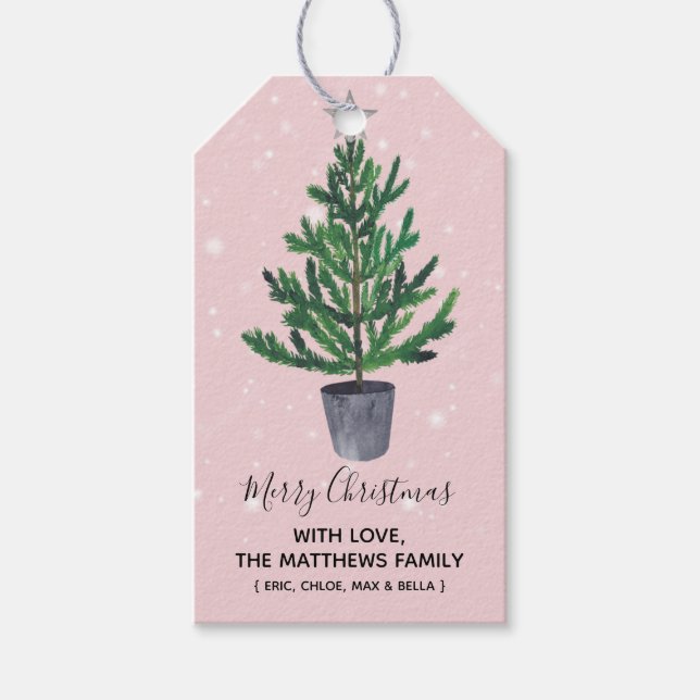 Weihnachtsbaum-Zuhause für den Weihnachtsgeschenkt Geschenkanhänger (Vorderseite)