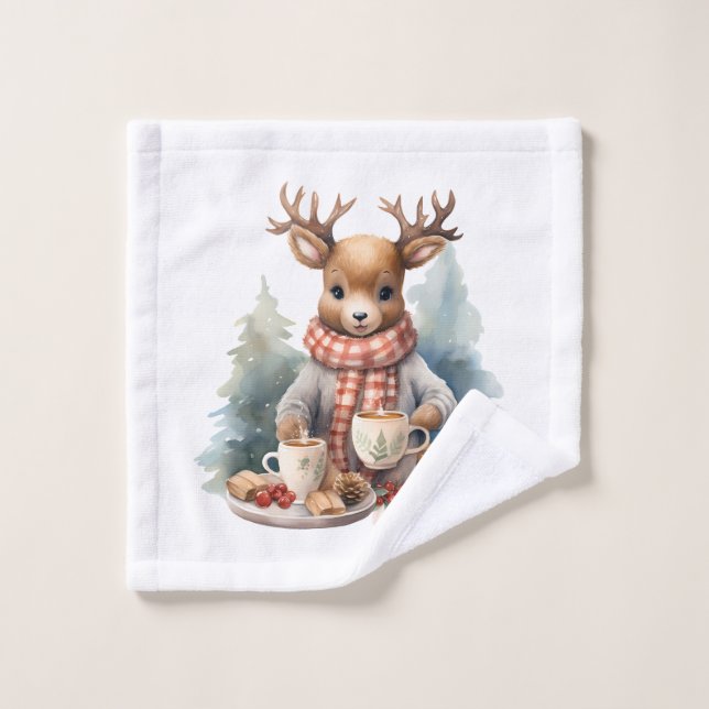 Weihnachtsbaum zur Darstellung rustikaler Waschtuc Waschlappen (Waschlappen)