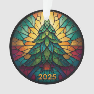 Weihnachtsbaumanhänger 2025 Faux-Buntglas Eff. 1  Ornament