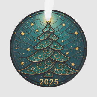 Weihnachtsbaumanhänger 2025 Faux-Buntglas Eff. 2 Ornament