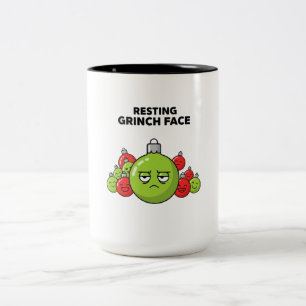 Weihnachtsbaumanhänger mit Grinch-Gesicht Zweifarbige Tasse