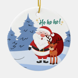 Weihnachtsbaumanhänger mit Santa personalisiert Keramik Ornament