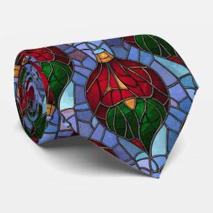 Weihnachtsbaumanhänger Rot Grün Blau Buntglas Krawatte