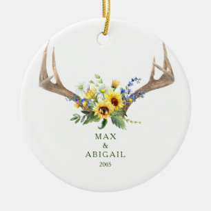 Weihnachtsbaumanhänger Sonnenblumen Geweih Paar Na Keramik Ornament