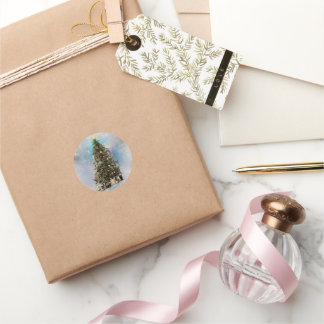 Weihnachtsbaumaufkleber für Geschenke, Kunsthandwe Runder Aufkleber