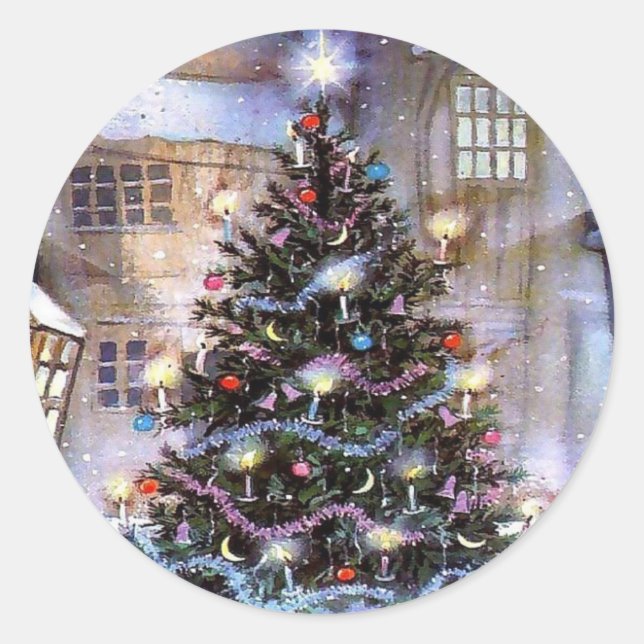 Weihnachtsbaumaufkleber Runder Aufkleber (Vorderseite)