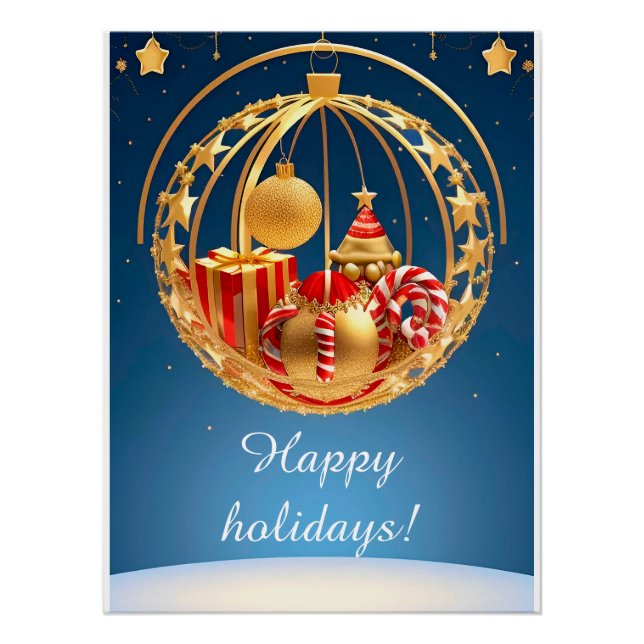 Weihnachtsbaumausstellung mit Geschenken Poster (Vorderseite)