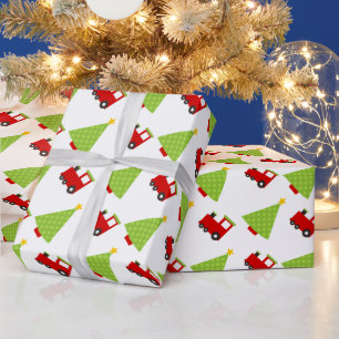 Weihnachtsbaumbahn Geschenkpapier