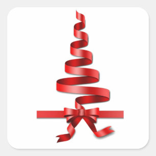 Weihnachtsbaumband Quadratischer Aufkleber