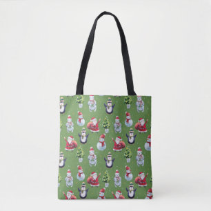 Weihnachtsbaumbär Penguin Snowman und Santa Tasche