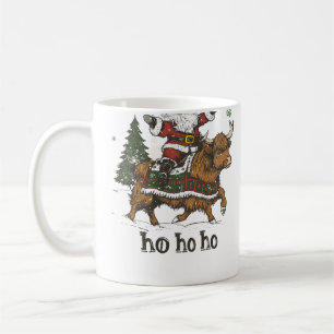 Weihnachtsbaumbeleuchtung Damen Santa Riding Highl Kaffeetasse