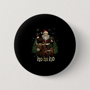 Weihnachtsbaumbeleuchtung der Frauen Santa Riding Button