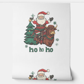 Weihnachtsbaumbeleuchtung der Frauen Santa Riding Tapete