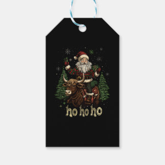 Weihnachtsbaumbeleuchtung Santa Riding Highland Co Geschenkanhänger
