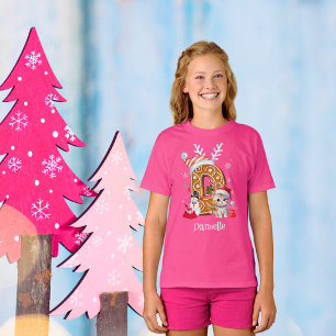 Weihnachtsbaumbrot Alphabet D Girl T-Shirt