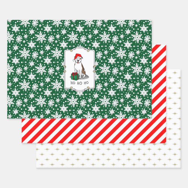 WeihnachtsbaumBull (lt brindle white 3) Niedlich Geschenkpapier Set (Set)